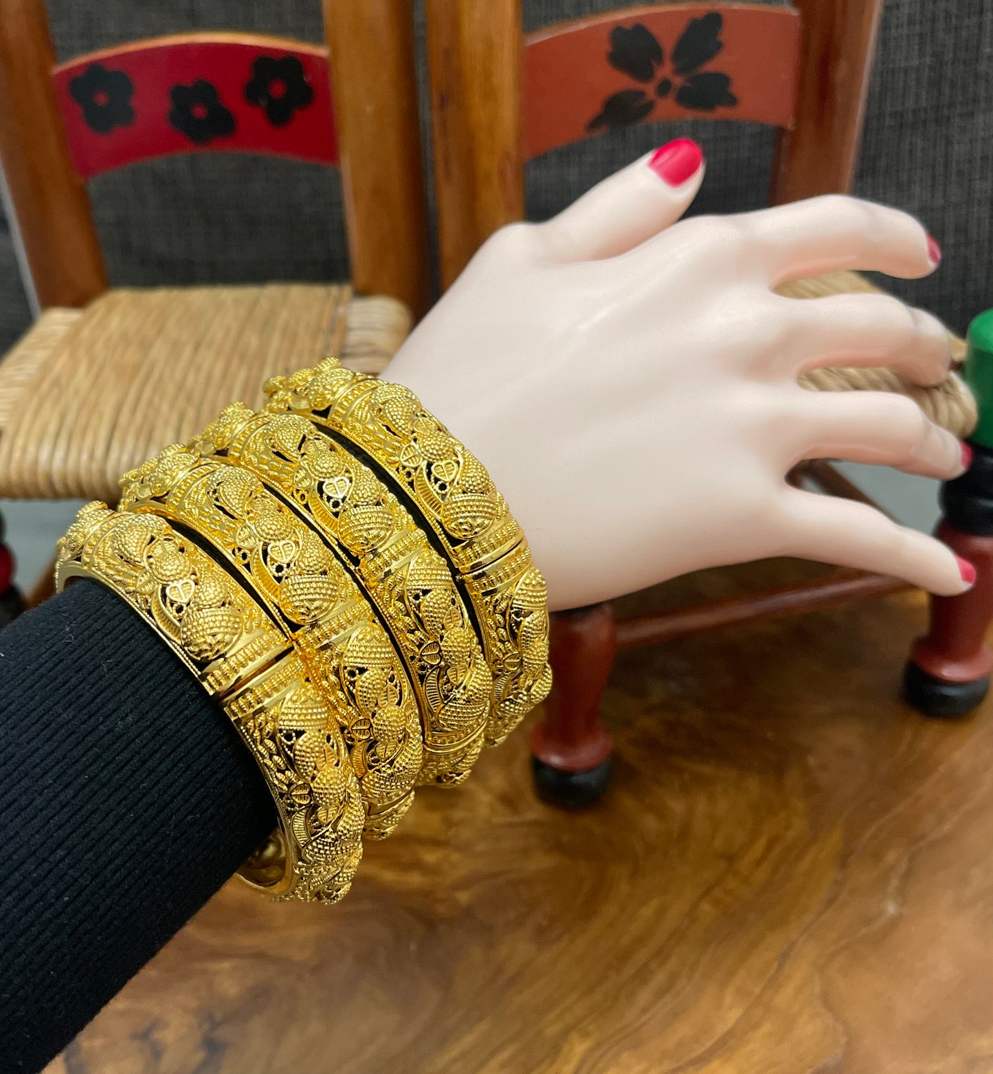 Gold Bangles for Women, 24k Dubai Gold Plated Bangles