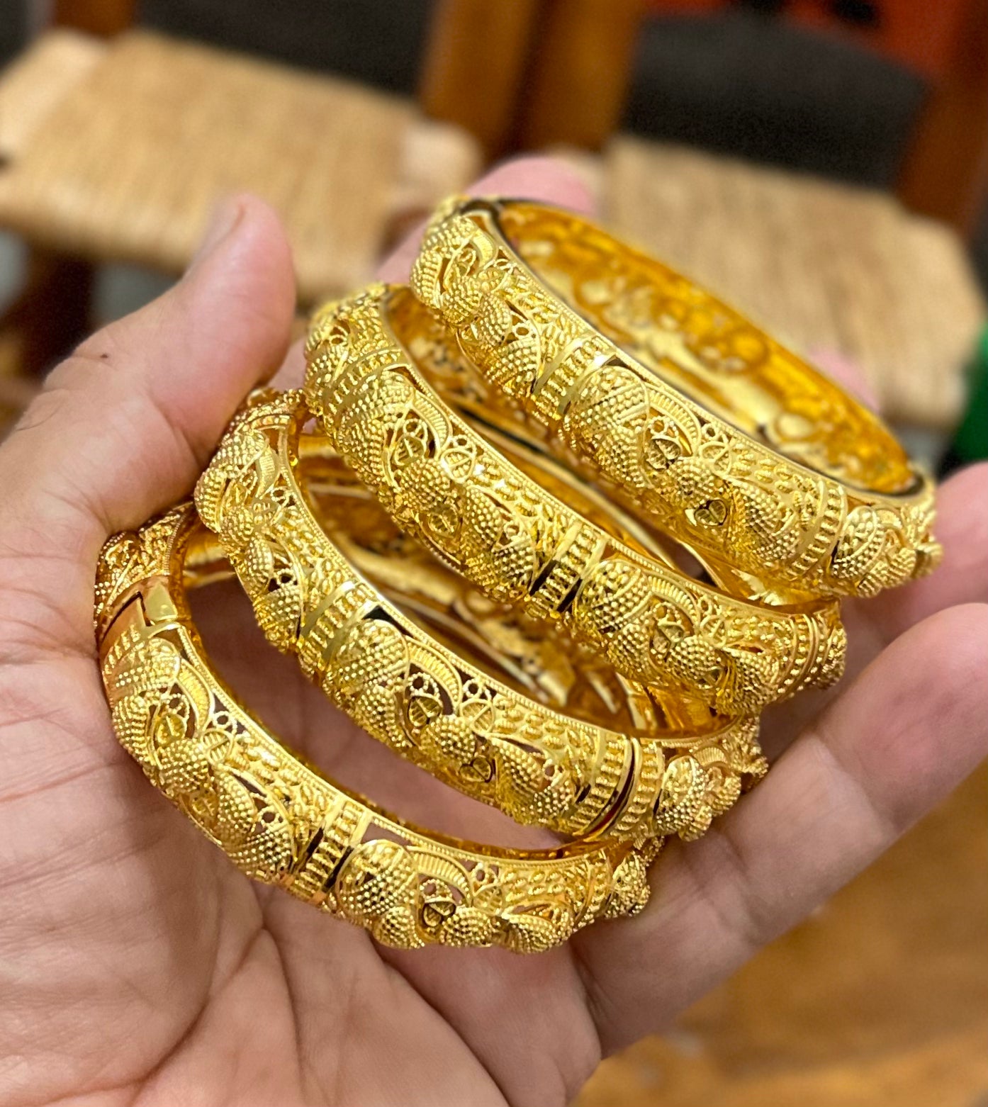 Gold Bangles for Women, 24k Dubai Gold Plated Bangles