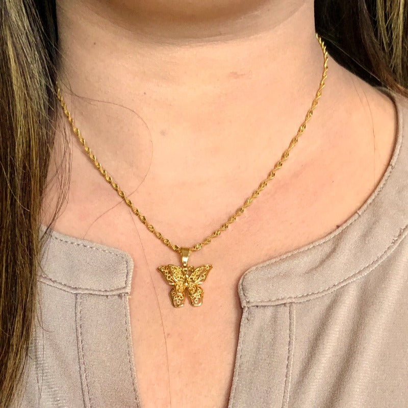 Dainty Butterfly necklace, Gold Necklace