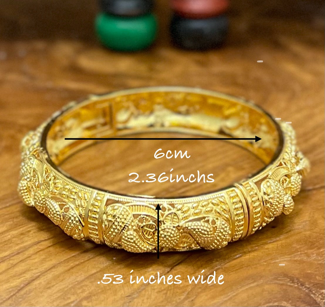 Gold Bangles for Women, 24k Dubai Gold Plated Bangles