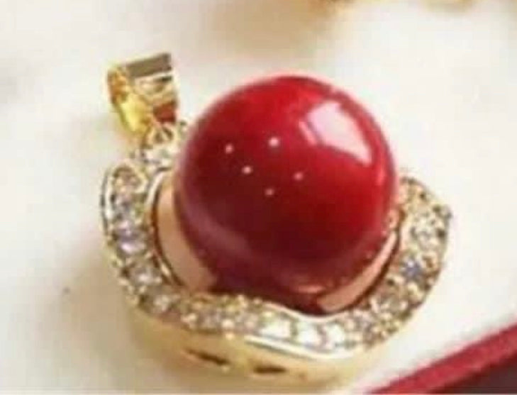 18K Red Coral Jewelry Set