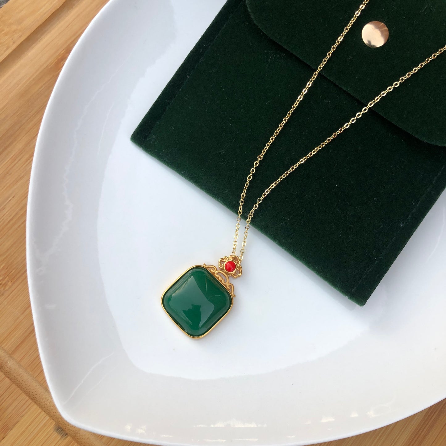 Jade Necklace, Dainty Jade Necklace