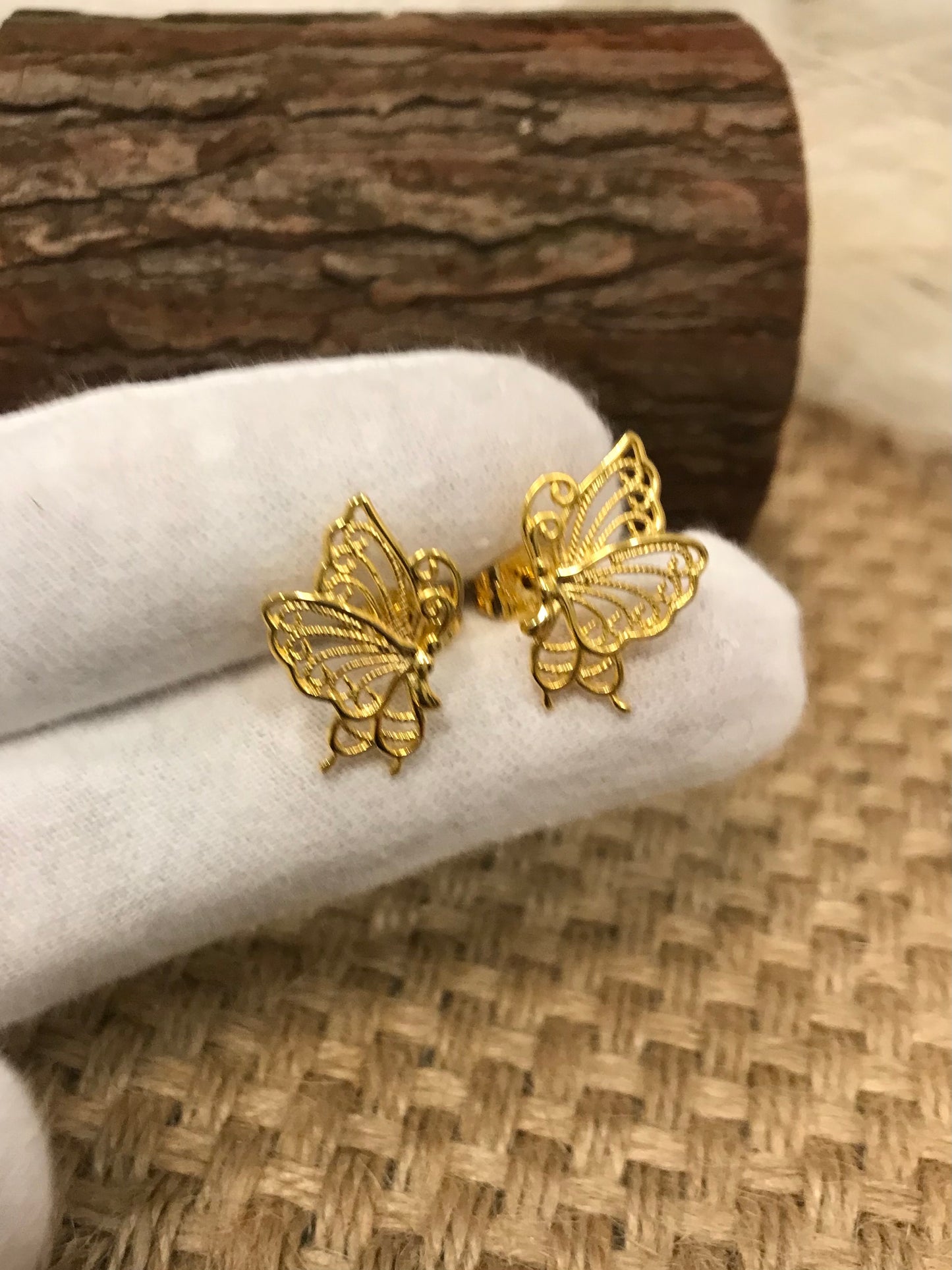Butterfly Gold Earrings, Earrings