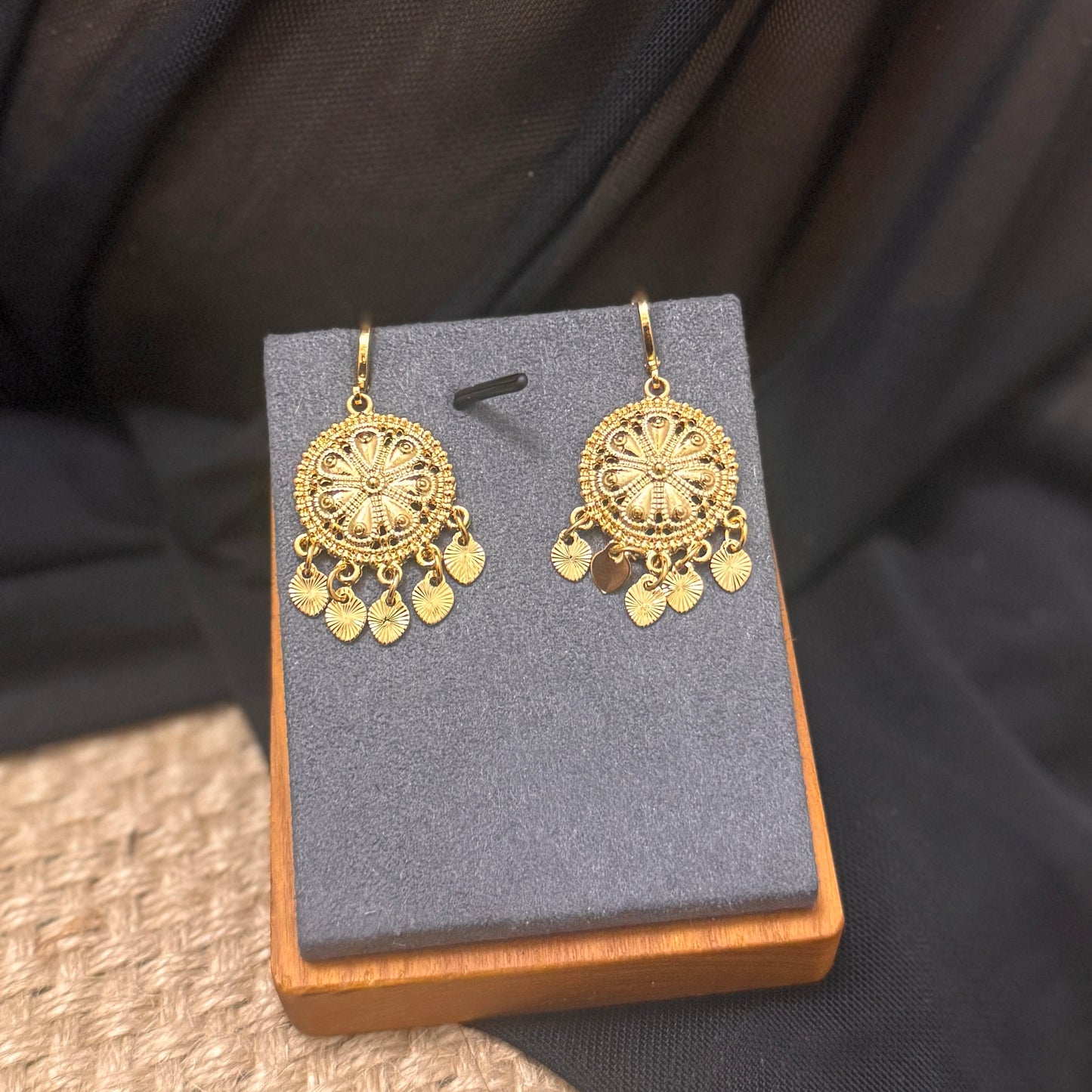 24k Gold Plated Jewelry Set, Gold Necklace & Earrings Set