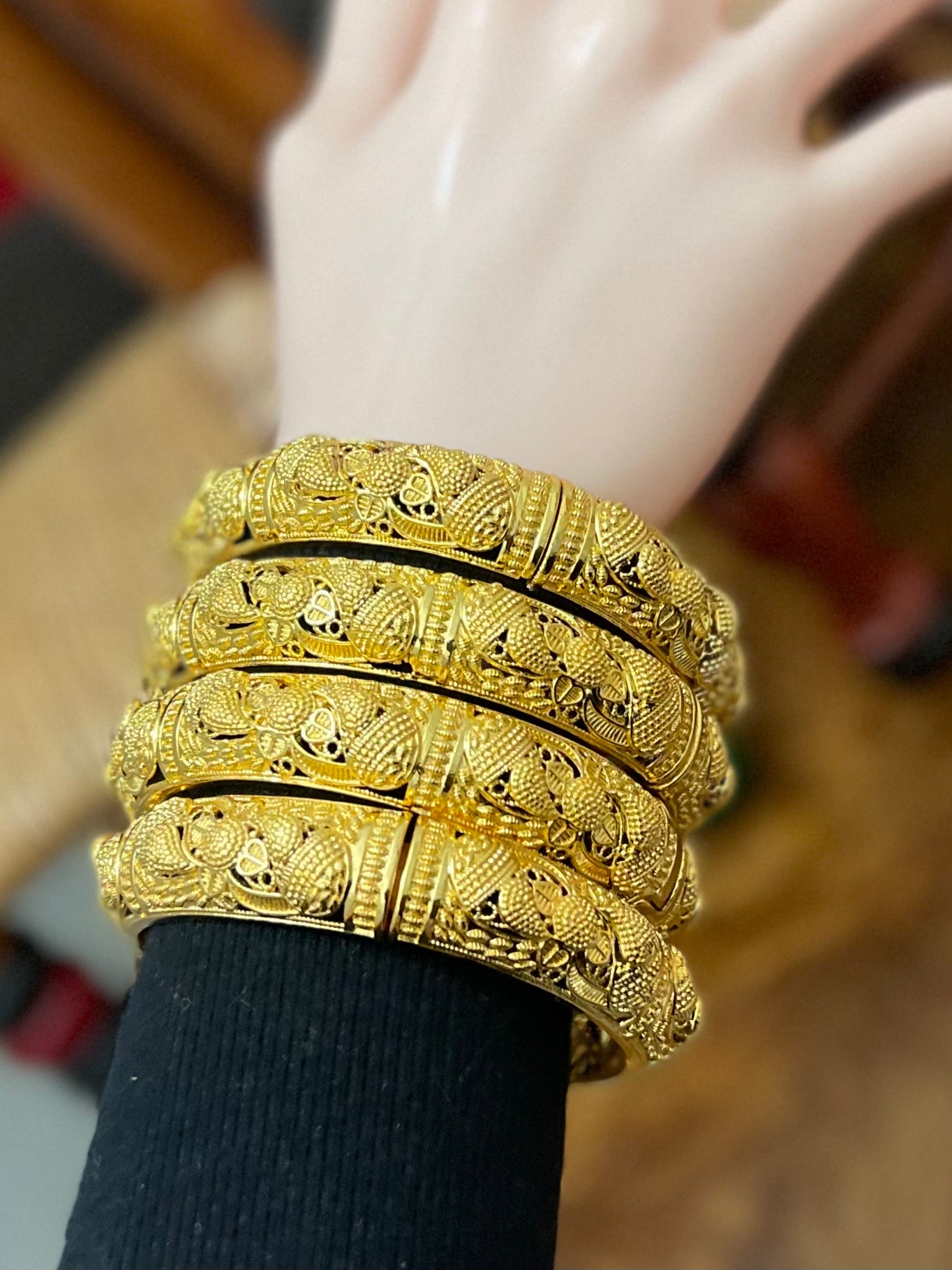 Gold Bangles for Women, 24k Dubai Gold Plated Bangles