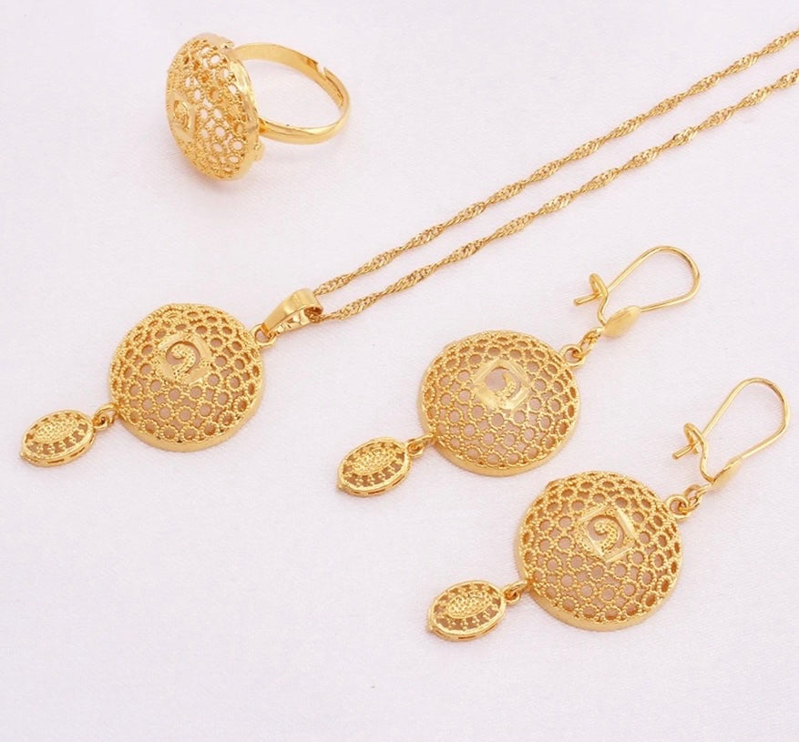 Jewelry Set, 24K Dubai Gold Plated Jewelry Sets
