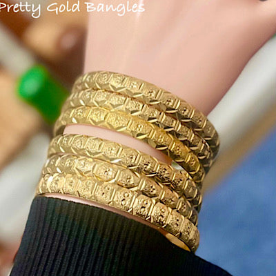24k Gold Plated Bangles for Women, Indian Bridal Bangles