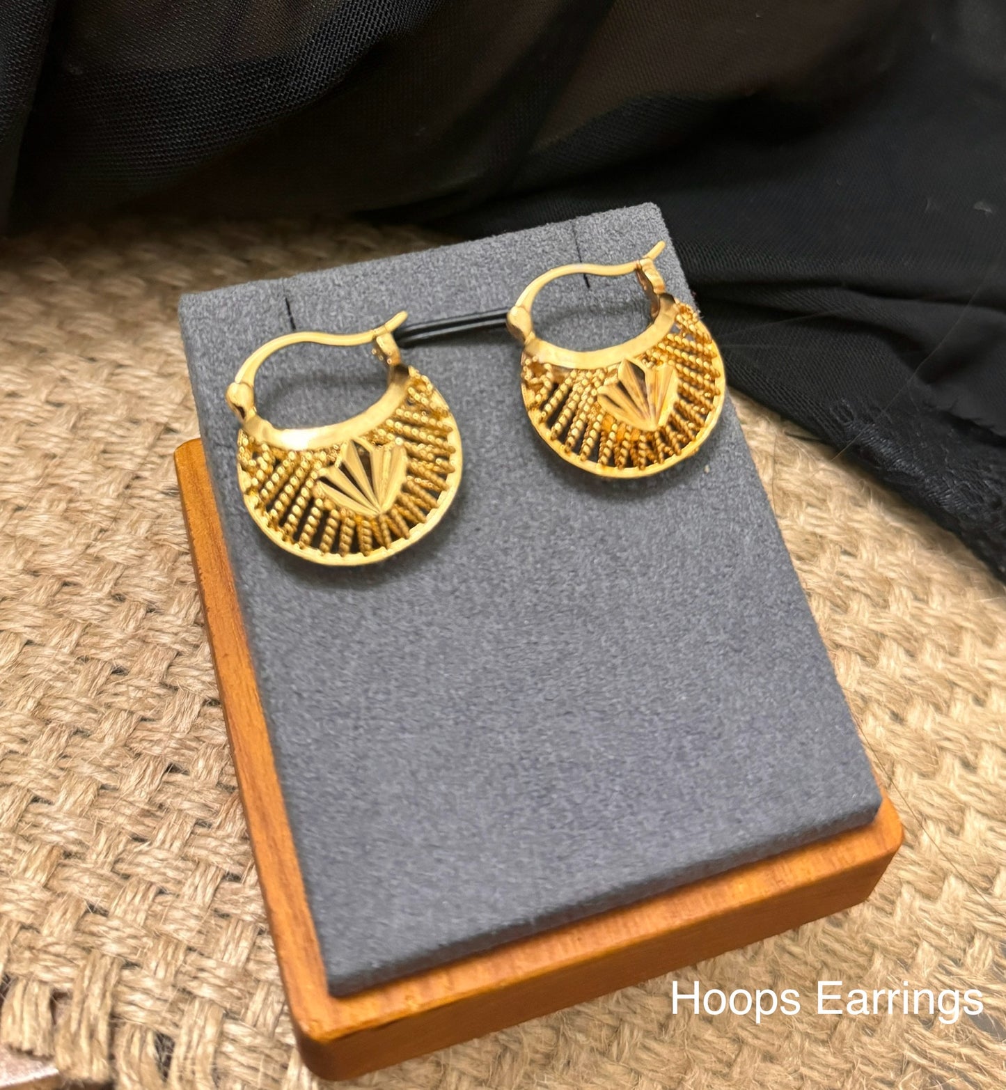 Gold Hoop Earrings, 24K Dubai Gold Plated Hoop Earrings, Dainty Hoop Earrings