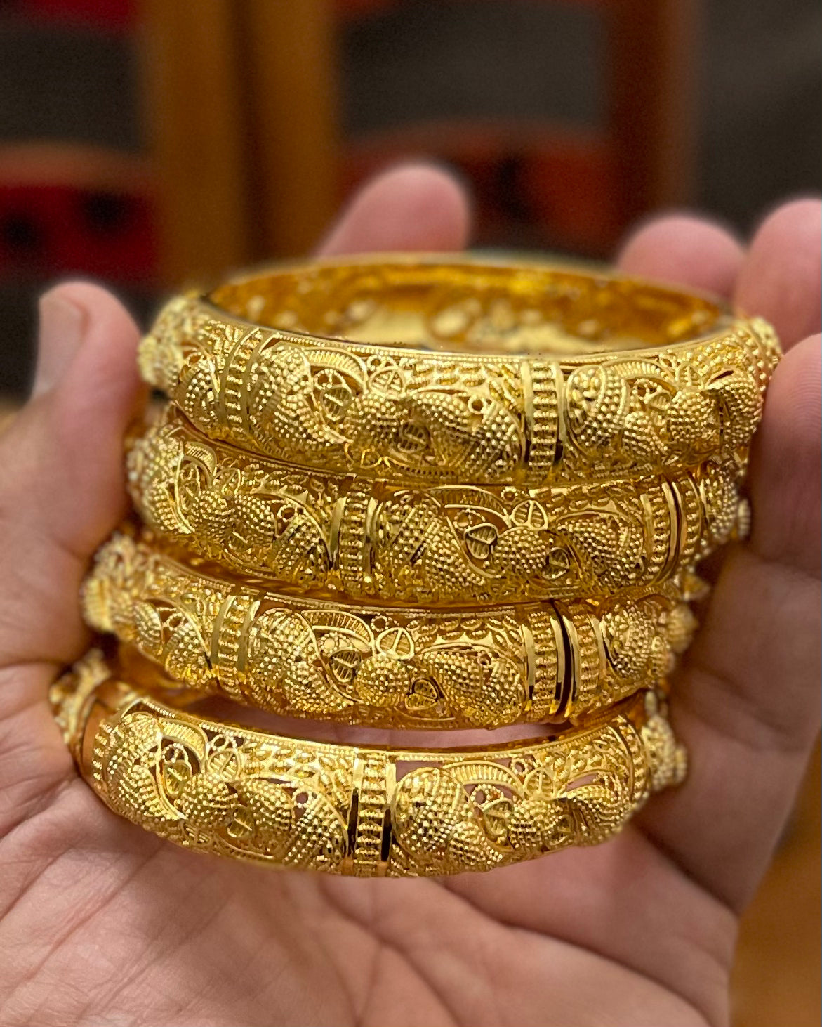Gold Bangles for Women, 24k Dubai Gold Plated Bangles