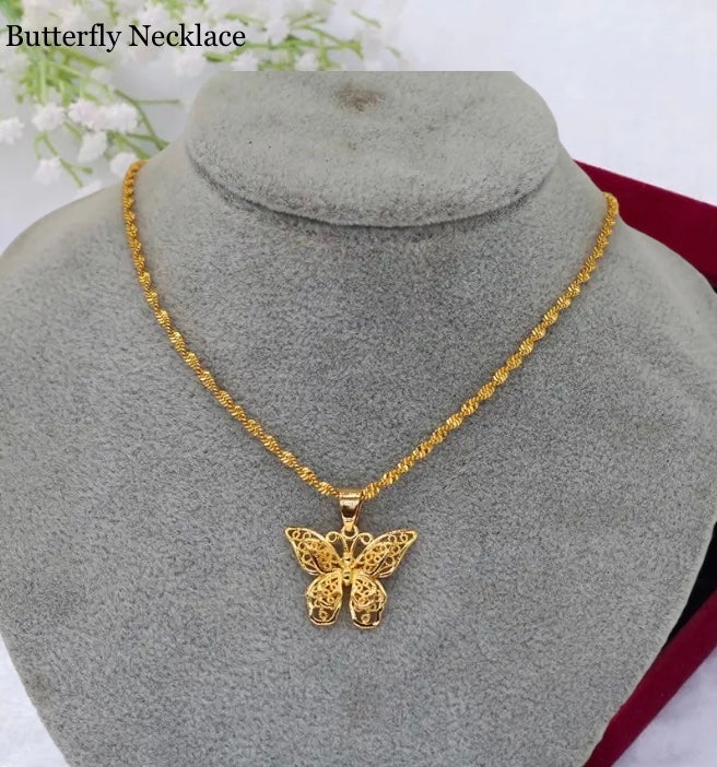 Dainty Butterfly necklace, Gold Necklace