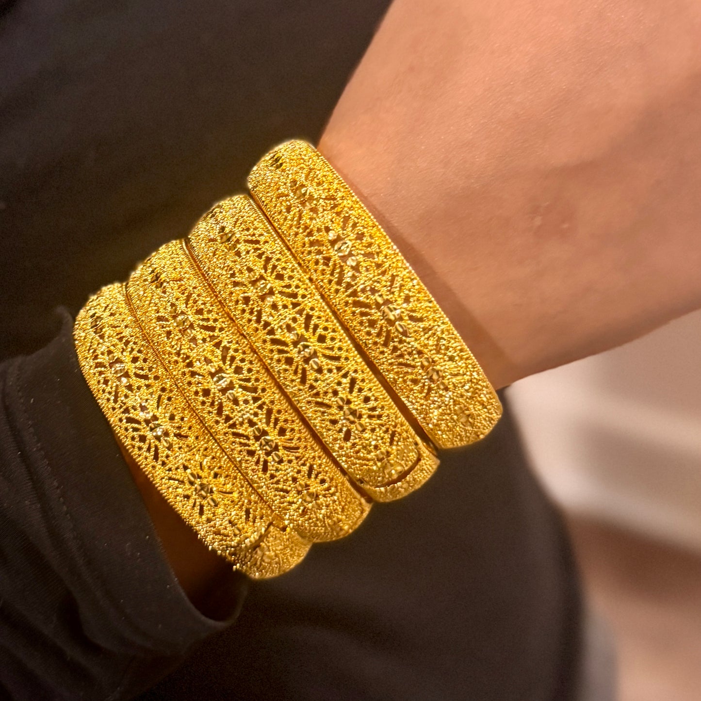 Gold Bangles for Women, 24k Dubai Gold Plated Bangles