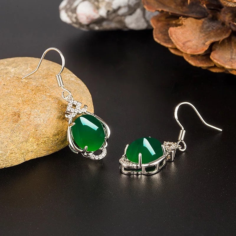 Green Jade Earrings, Drop and Dangle Earrings