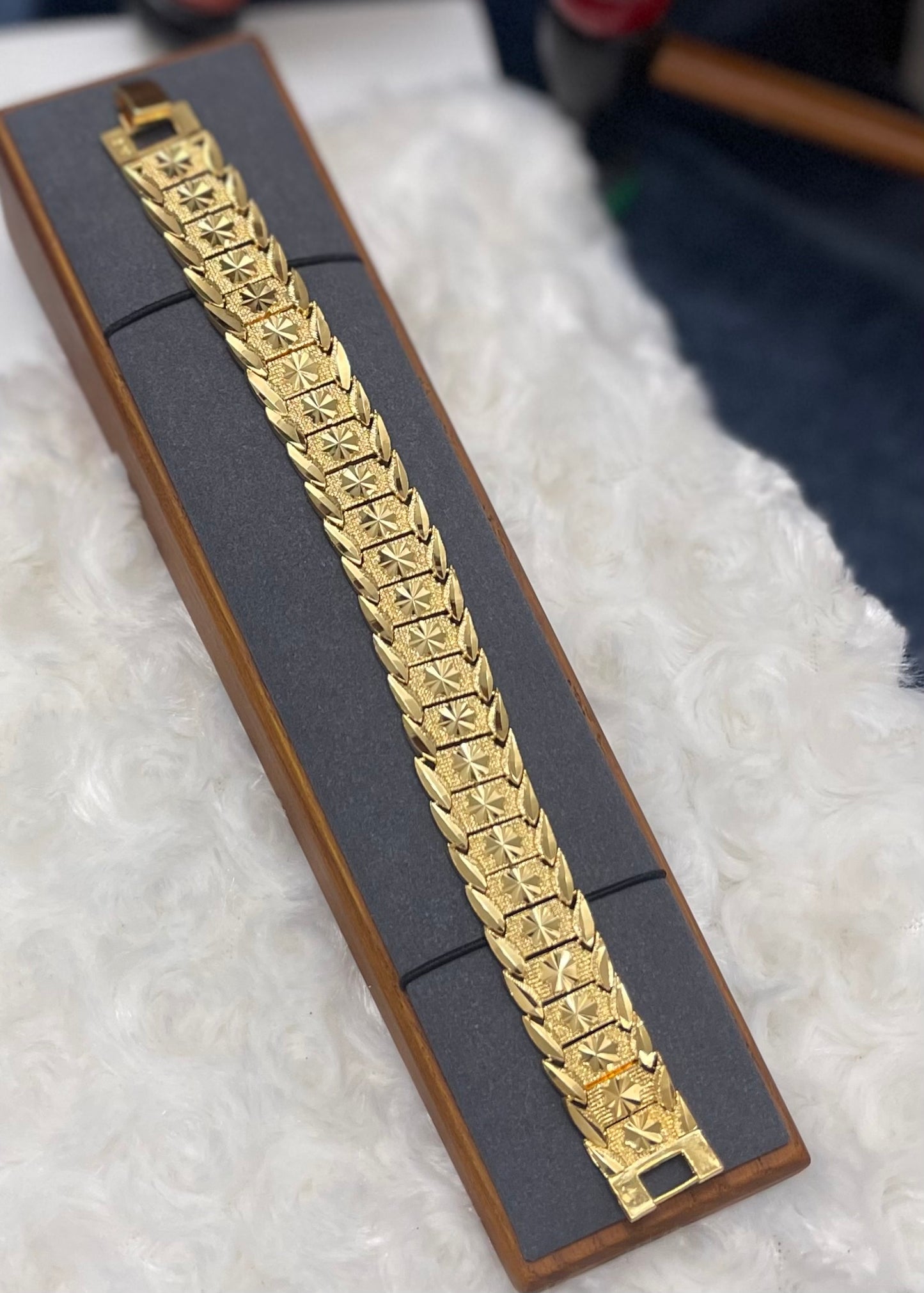 Men’s Gold Bracelet, 24k Duabi Gold Plated Bracelet