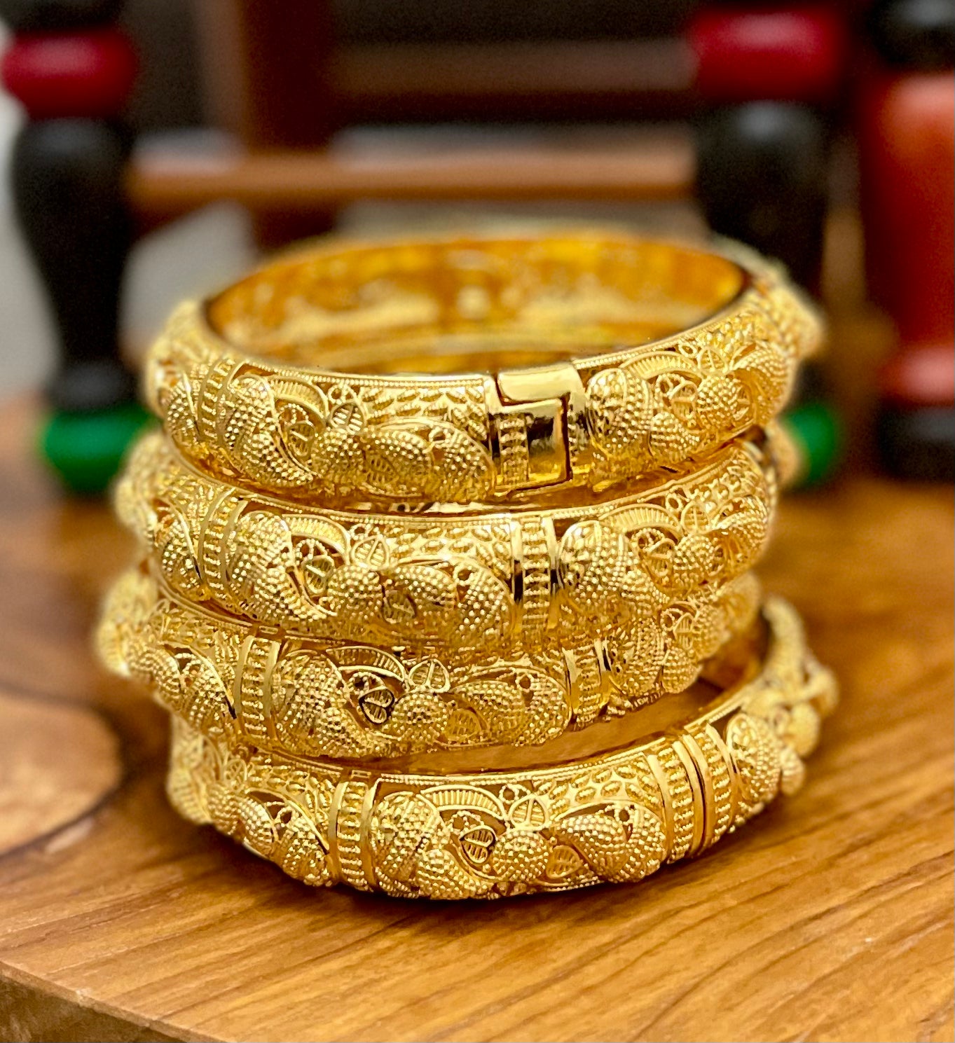 Gold Bangles for Women, 24k Dubai Gold Plated Bangles