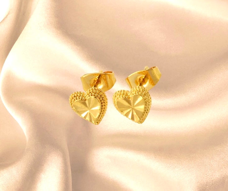 Stud Earrings, Heart Stud Earrings