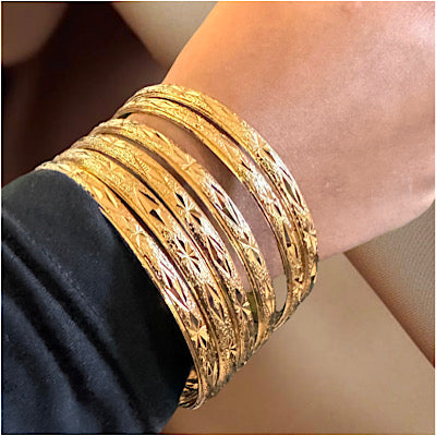 Slip On Bangles, 24K Gold Plated Bangles, Indian Bridal Bangles, Handmade Bracelet for Women