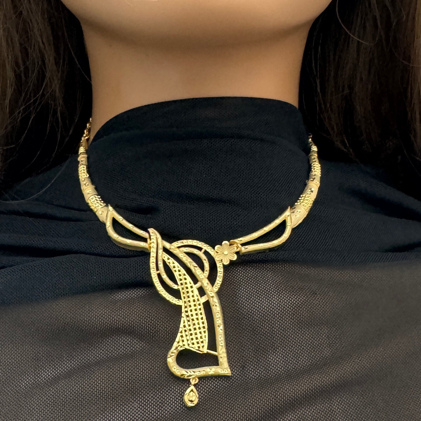 24k Dubai Gold Plated Jewelry Set, Jewelry Set for Women, Gold Necklace & Earrings Set