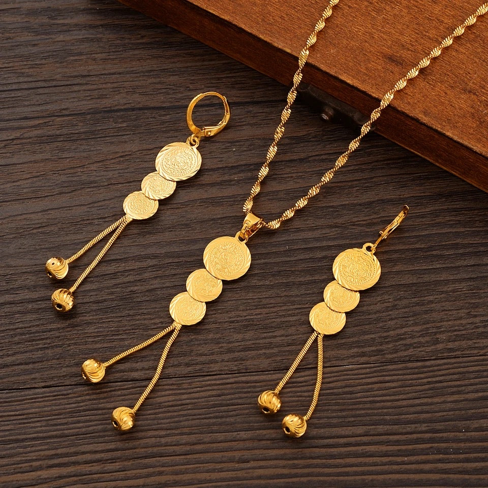 Gold Coin Jewelry Set