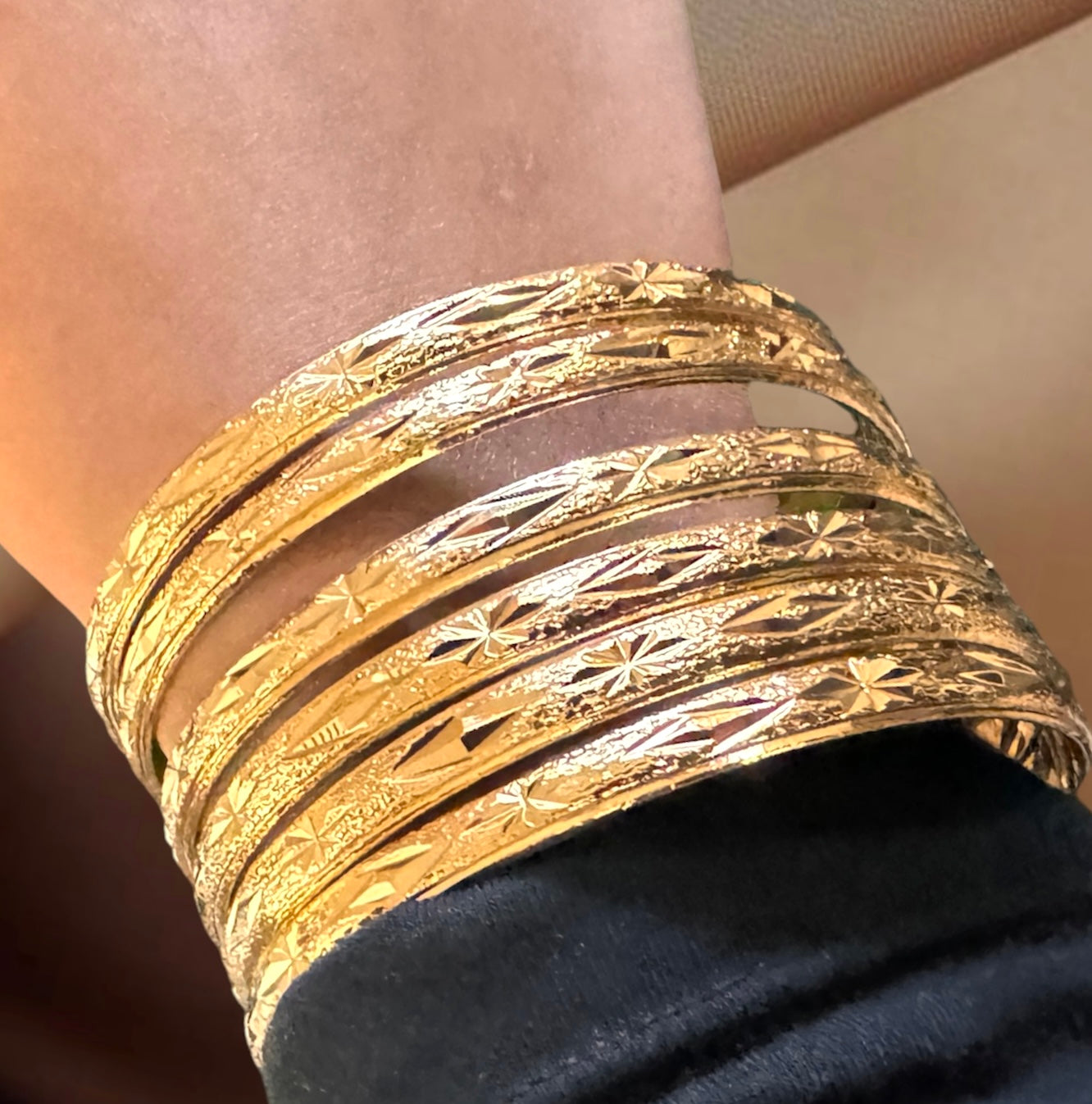 Slip On Bangles, 24K Gold Plated Bangles, Indian Bridal Bangles, Handmade Bracelet for Women