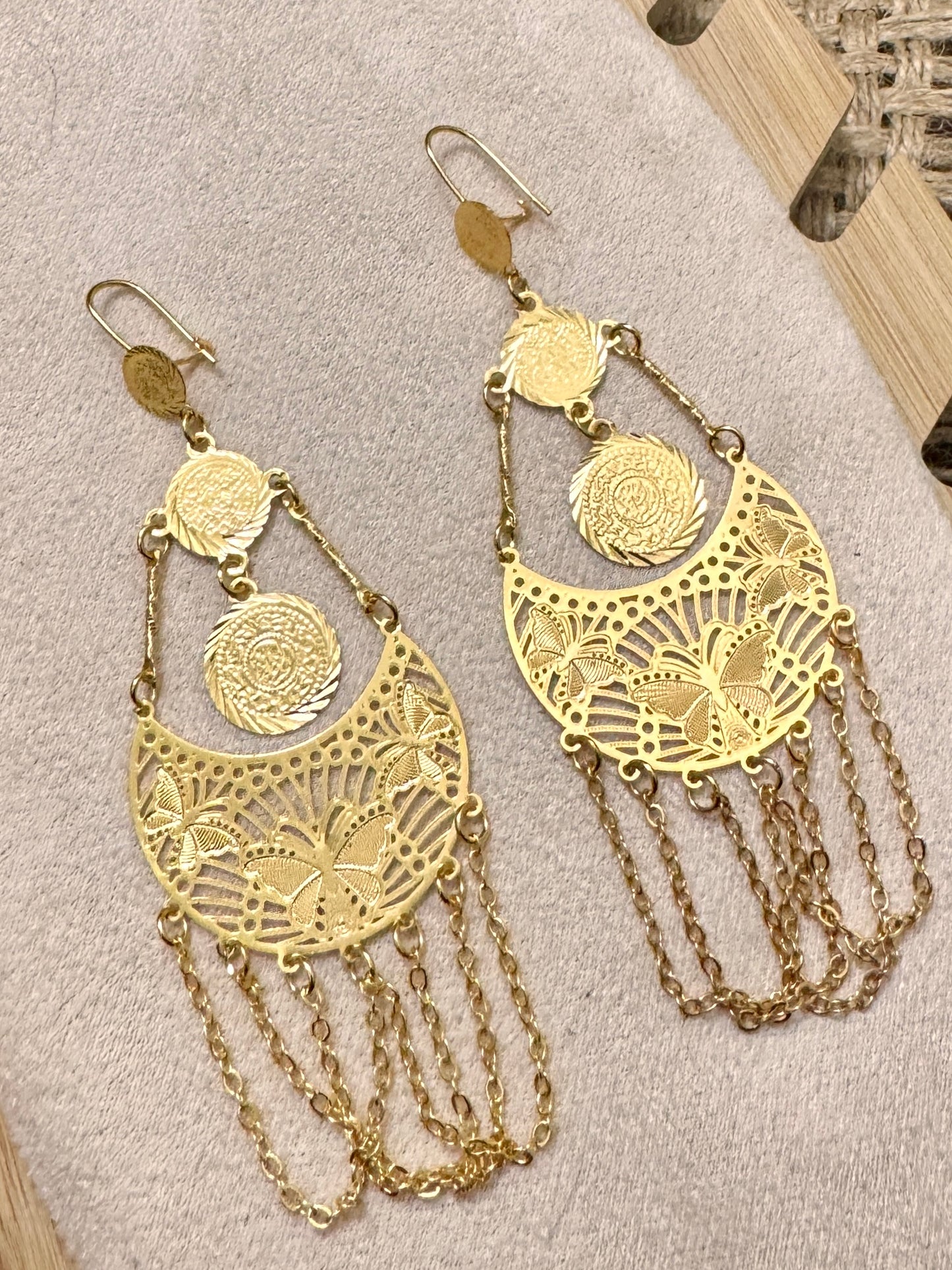 Gold Coin Earrings, Lira Earrings, Trendy Middle East Jewelry Earrings, Hanging Earrings, Long Earrings