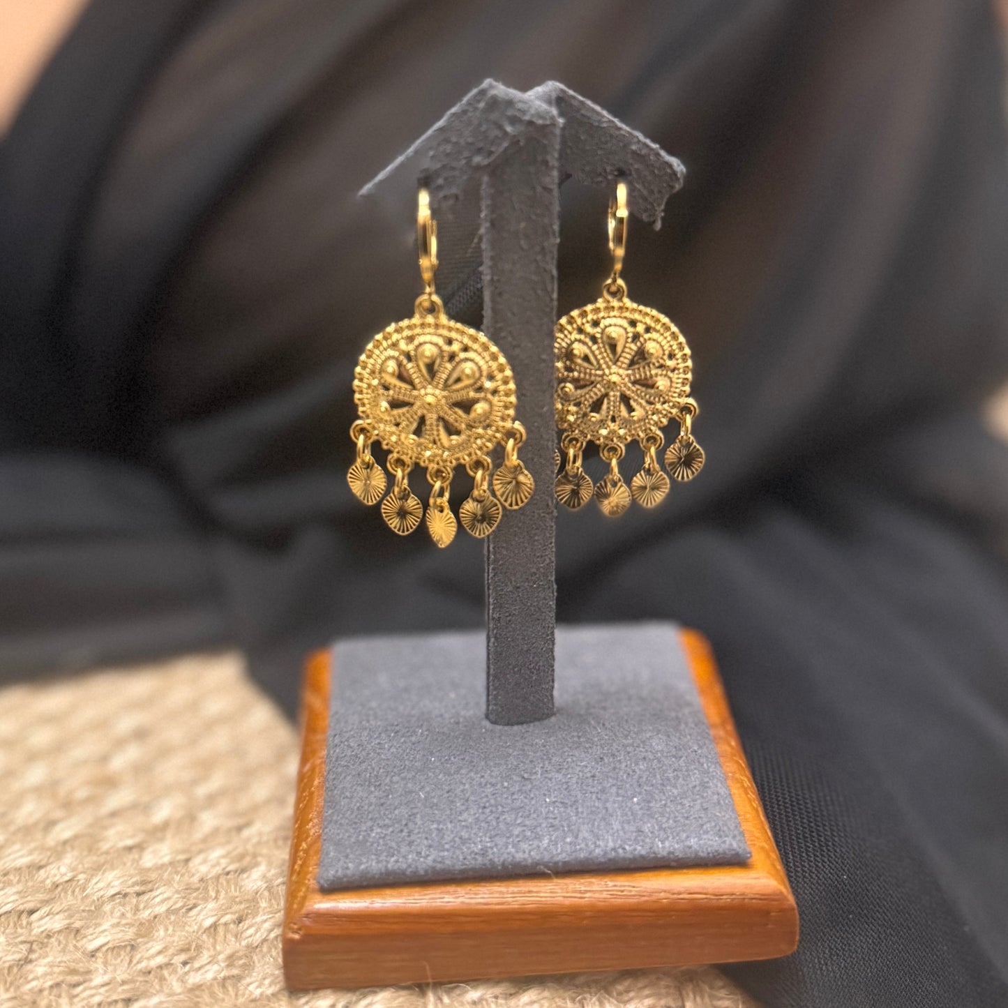 24k Gold Plated Jewelry Set, Gold Necklace & Earrings Set
