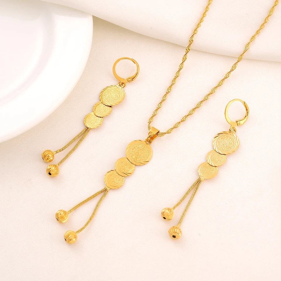 Gold Coin Jewelry Set