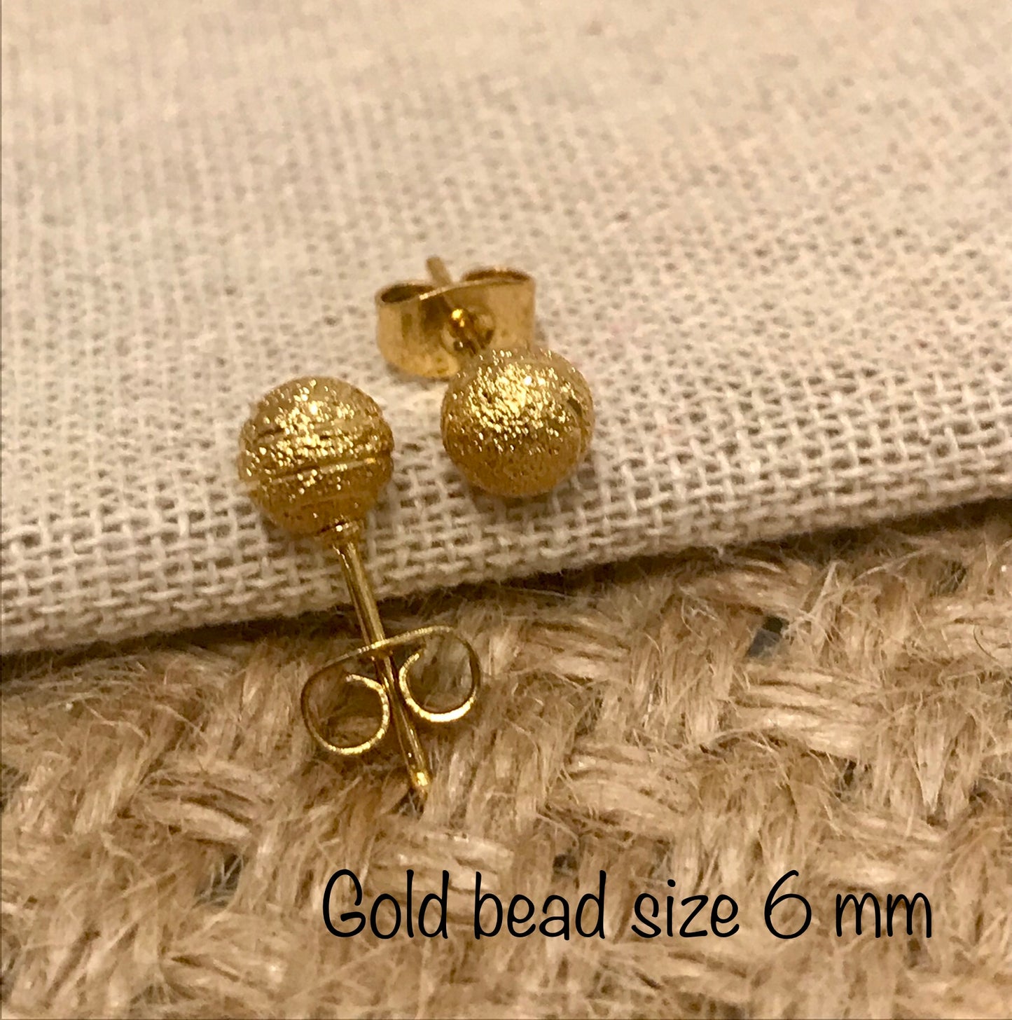 Gold Bead Stud Earrings, Small Stud earring