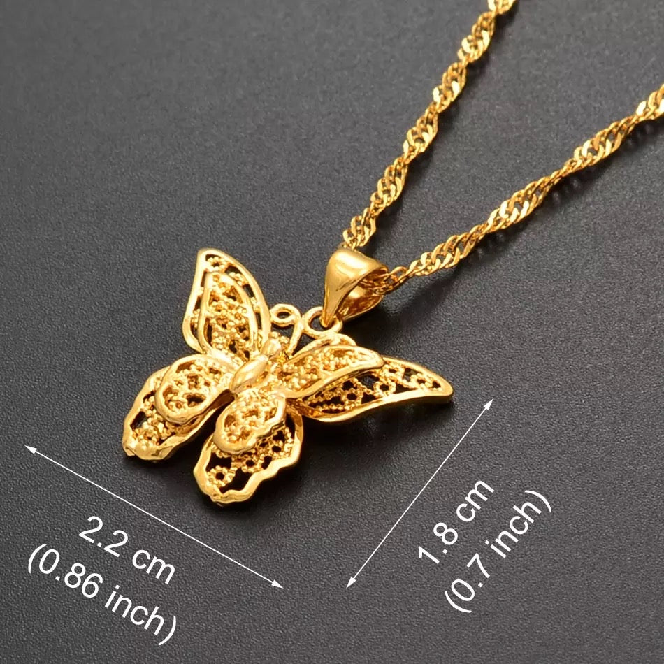 Dainty Butterfly necklace, Gold Necklace