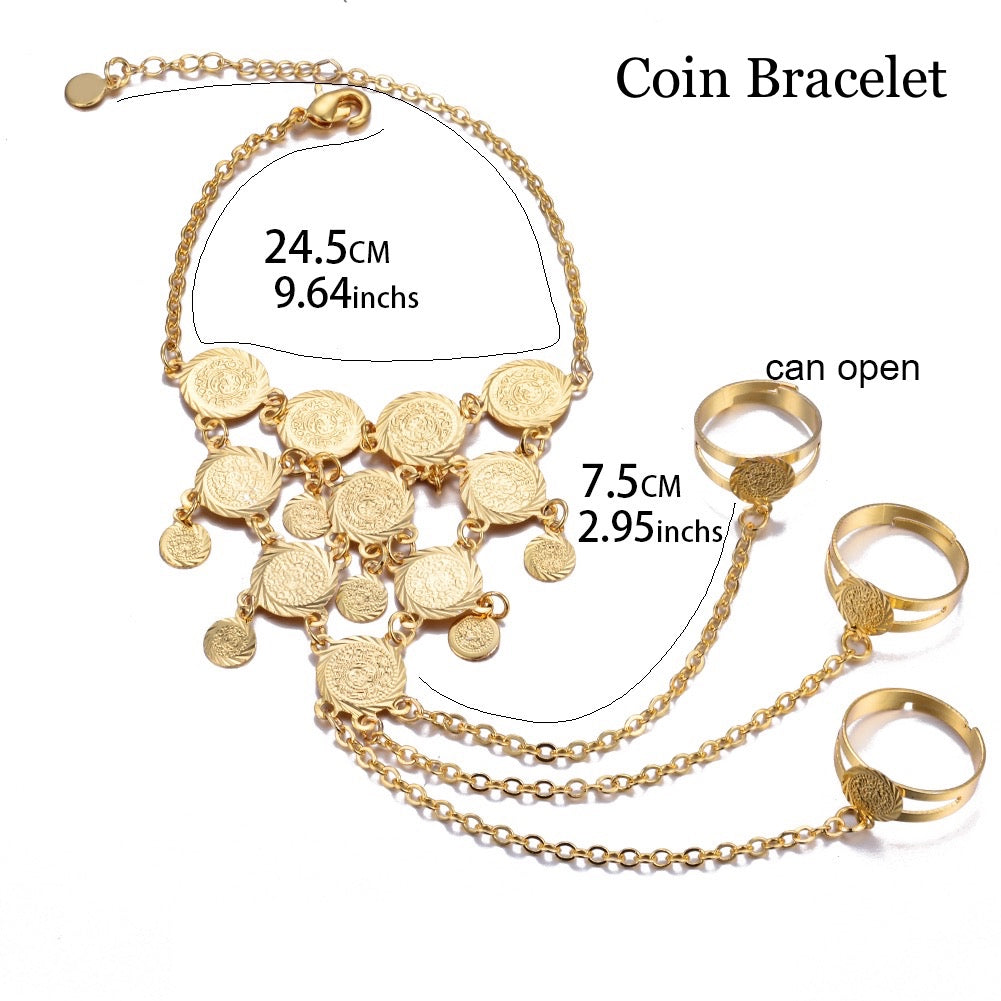 Coin Bracelet, Gold Bracelet for Women, Bracelets