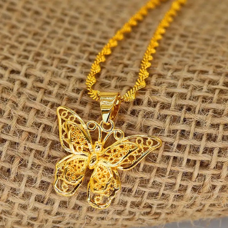 Dainty Butterfly necklace, Gold Necklace