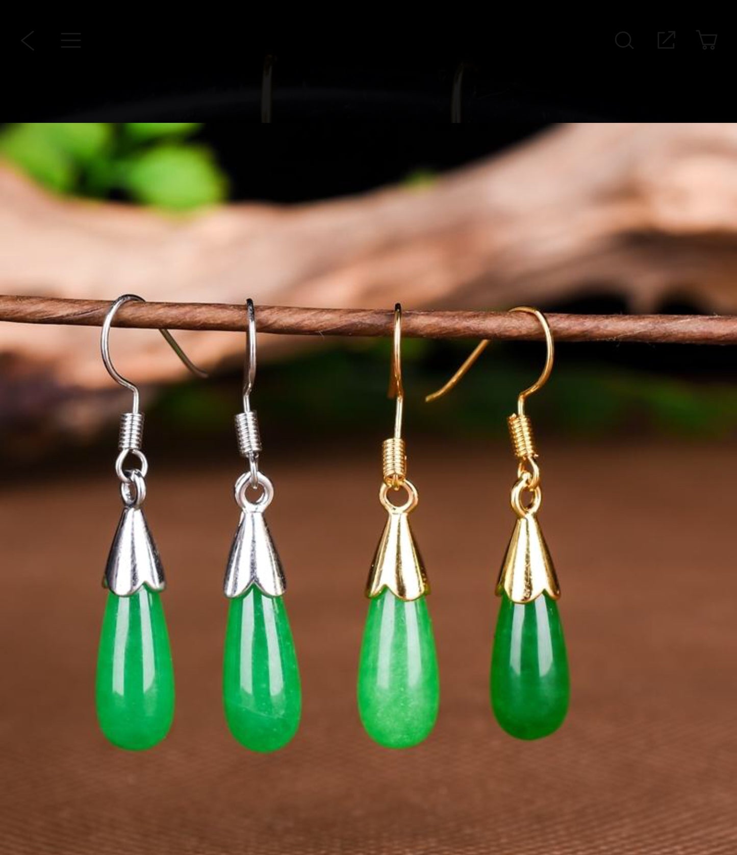Hanging Earrings, Dainty Jade Earrings