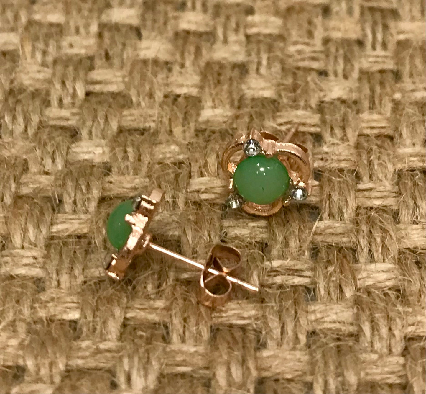 Green Stud Earrings