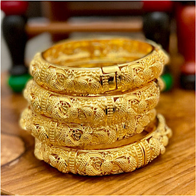 Gold Bangles for Women, 24k Dubai Gold Plated Bangles