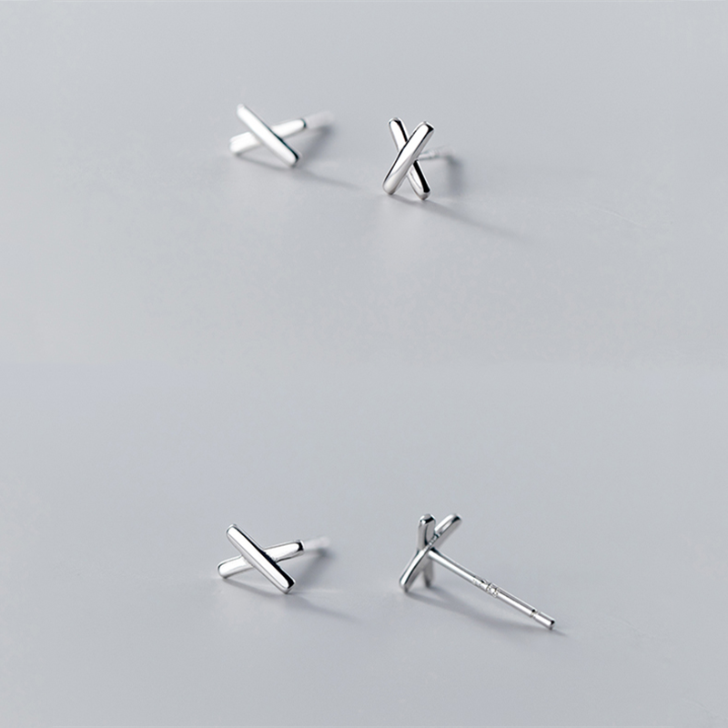 Stud Earrings, Minimalist 'X' Earrings