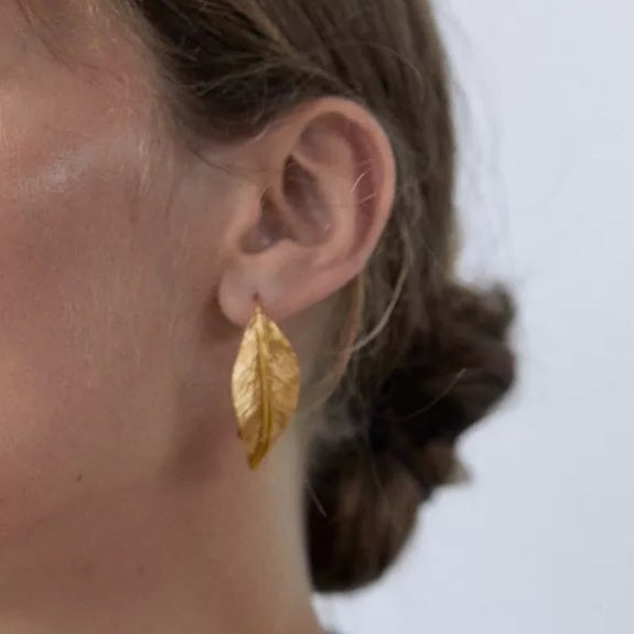 Leaf Earrings, Gold Earrings