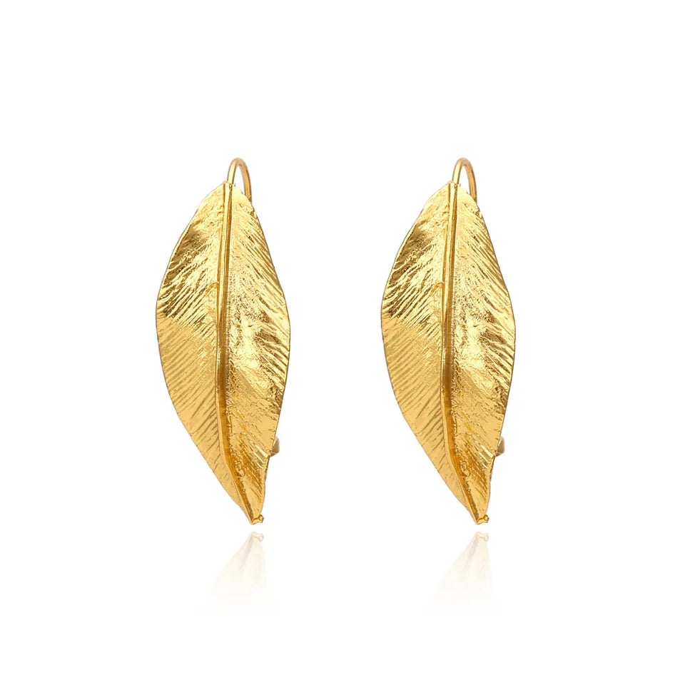 Leaf Earrings, Gold Earrings
