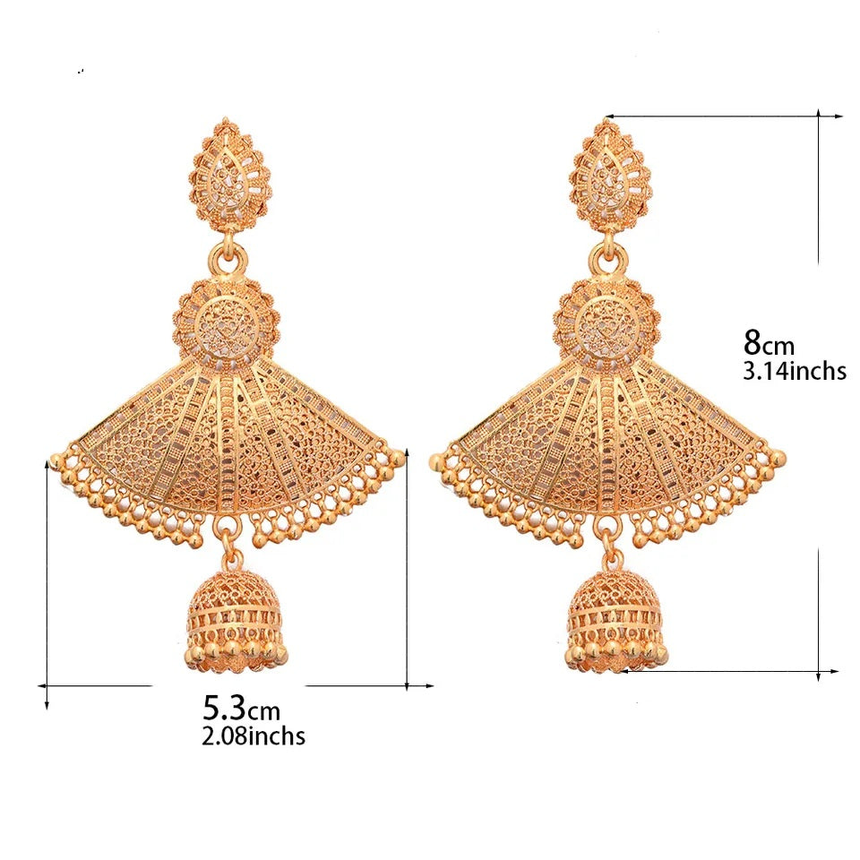 Gold earrings, Jhumkas Earrings