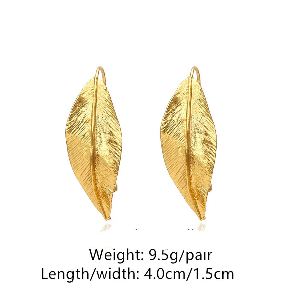Leaf Earrings, Gold Earrings