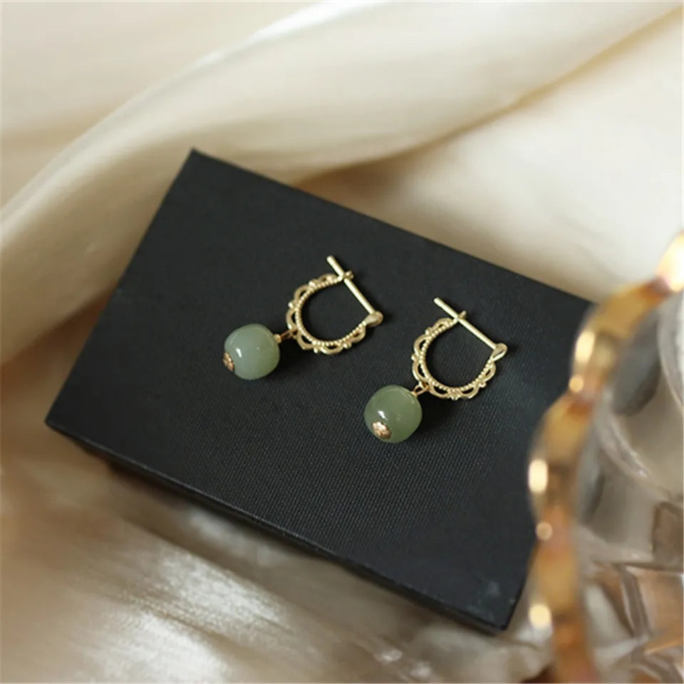Green Jade Earrings