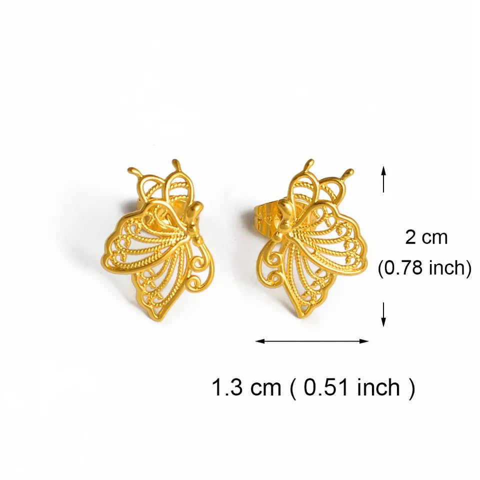 Butterfly Gold Earrings, Earrings