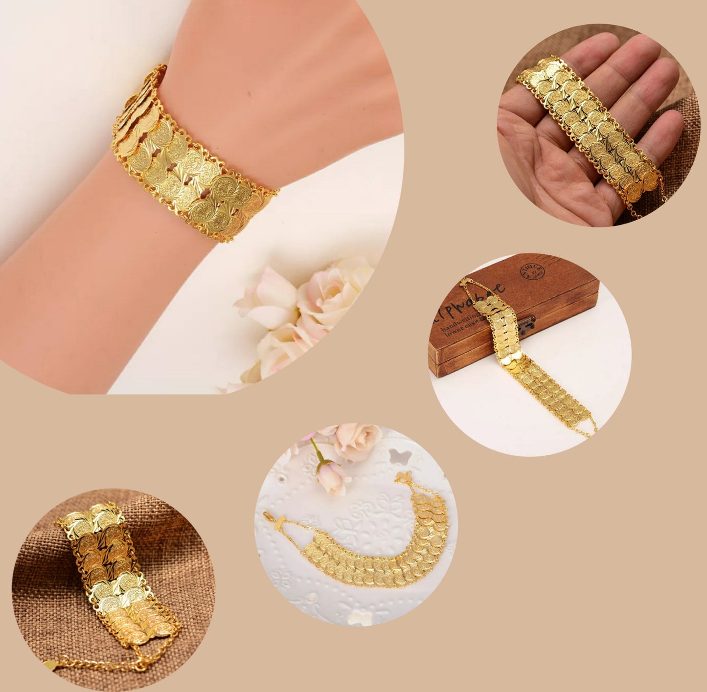 Gold Coin Bracelet Gold Bracelet for Women