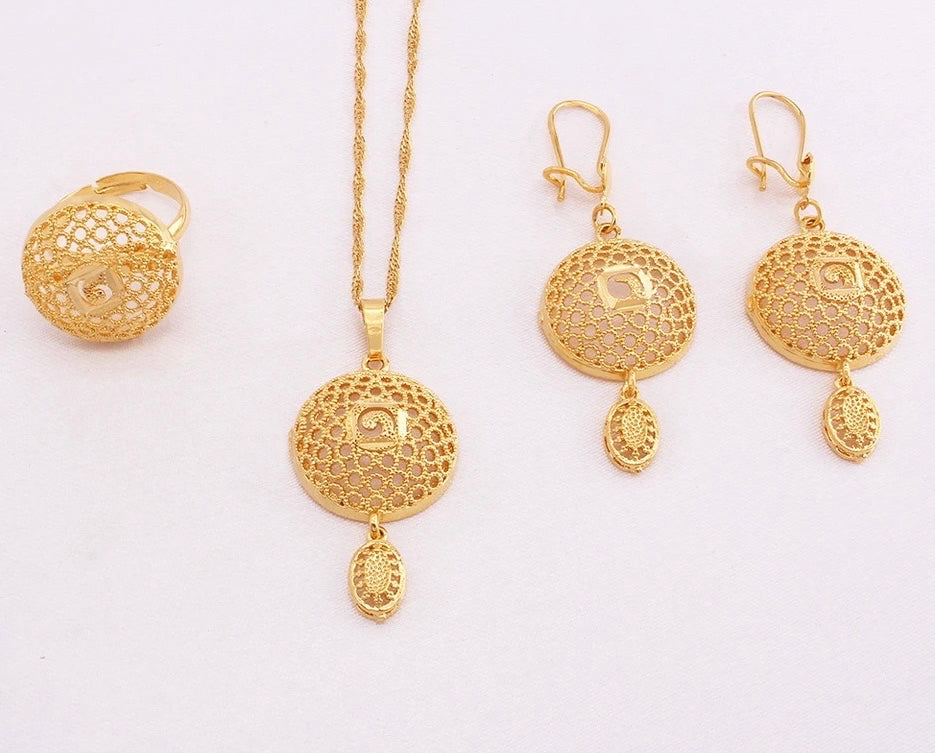 Jewelry Set, 24K Dubai Gold Plated Jewelry Sets
