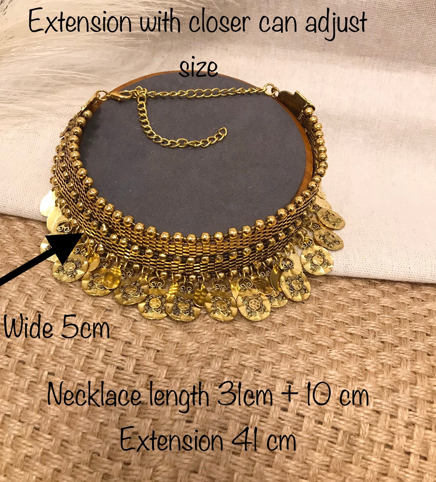 Coin Gold Necklace, Chokers Necklace
