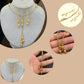 Simple Gold Beads jewelry Set, Gold Necklace, Gold Earrings