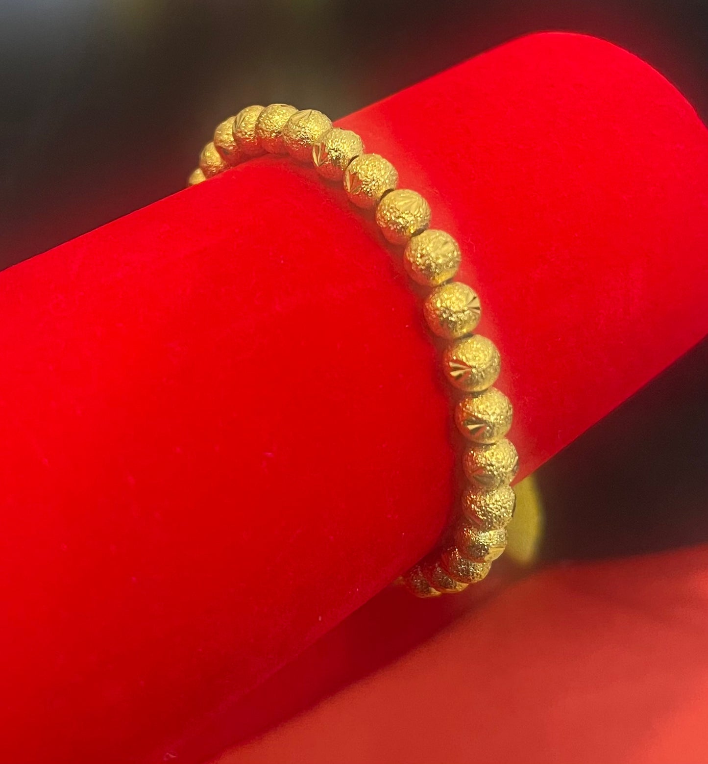 6mm Gold Beaded Bracelet