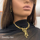 24k Dubai Gold Plated Jewelry Set, Jewelry Set for Women, Gold Necklace & Earrings Set
