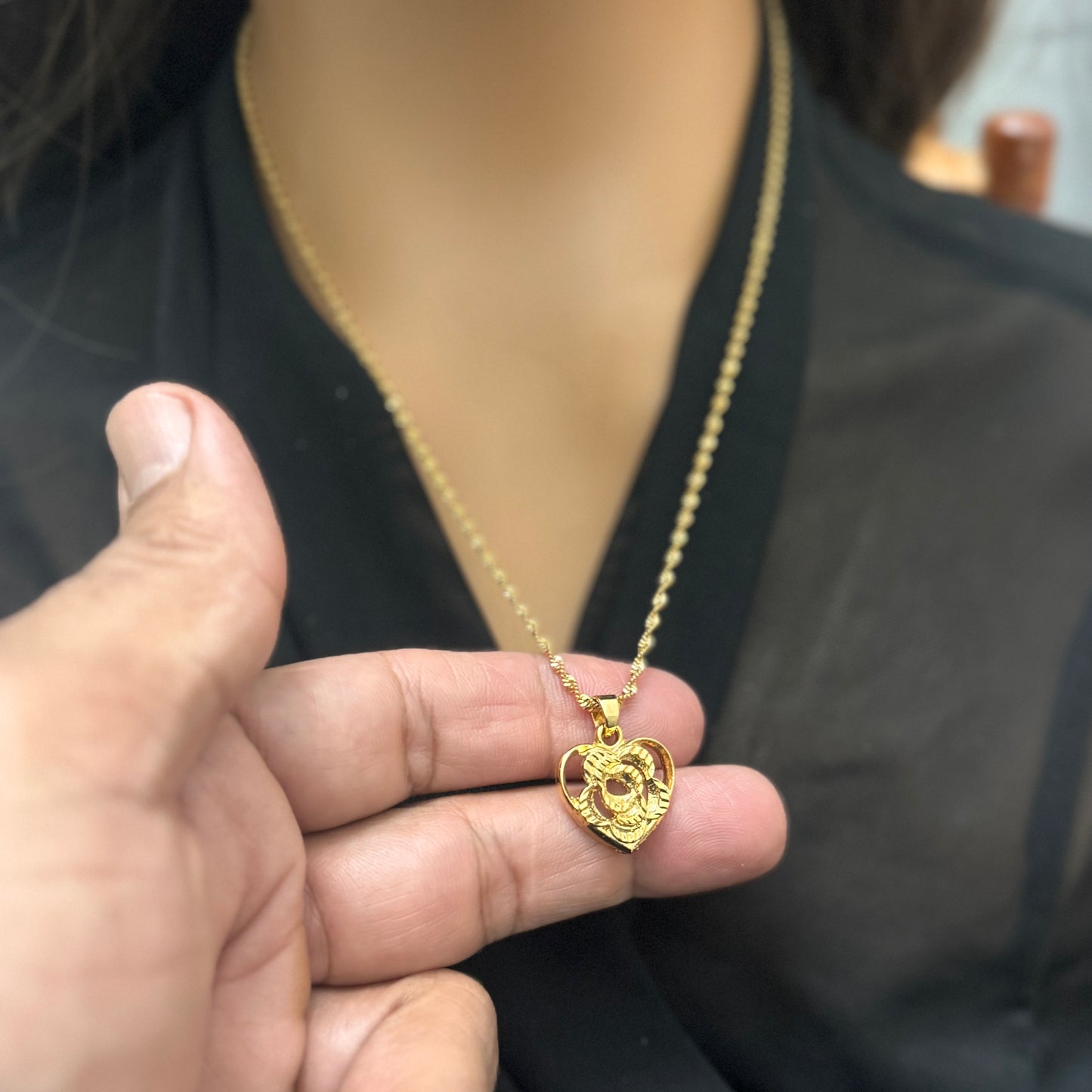 24k Gold Plated Jewelry Set, Gold Necklace & Earrings Set