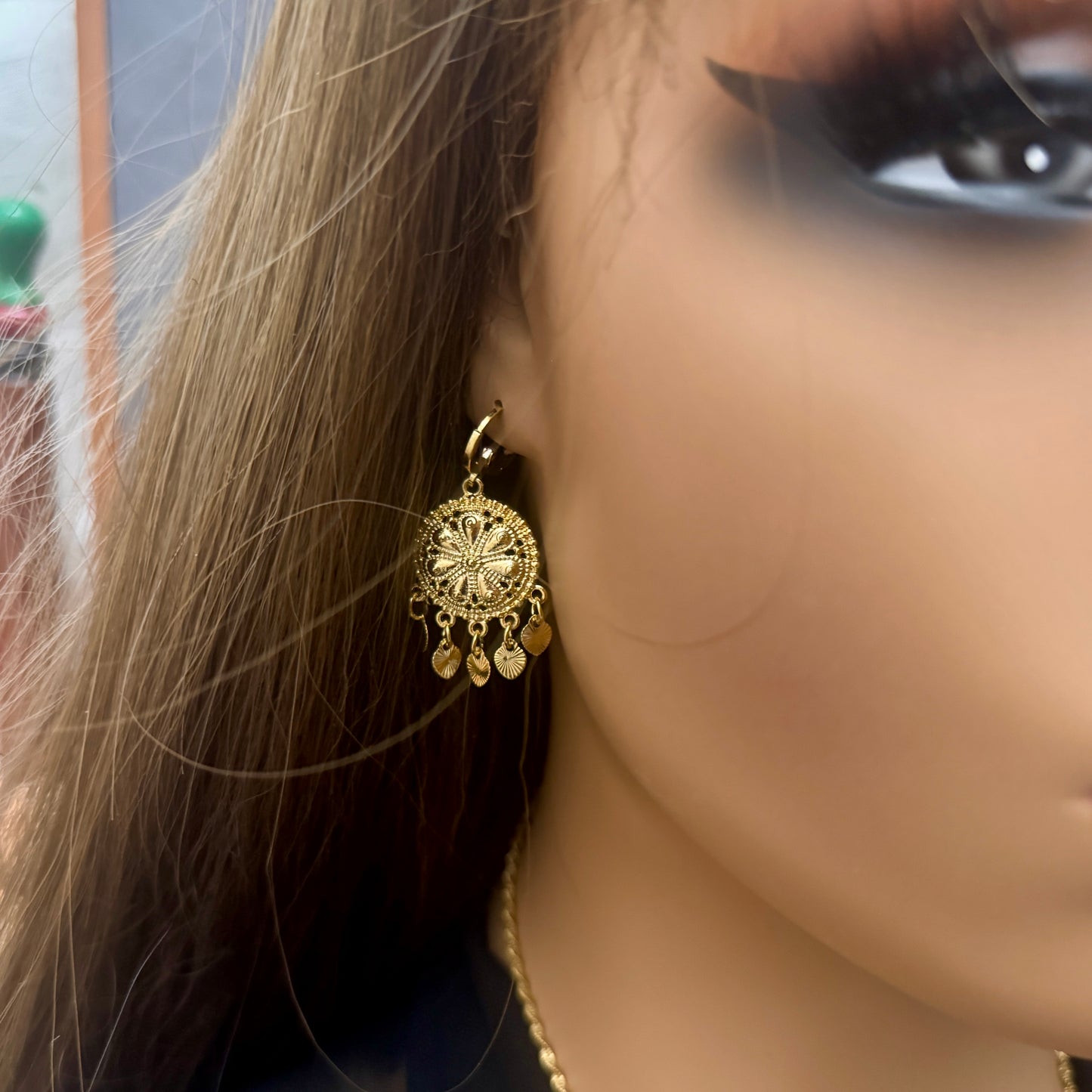 24k Gold Plated Jewelry Set, Gold Necklace & Earrings Set