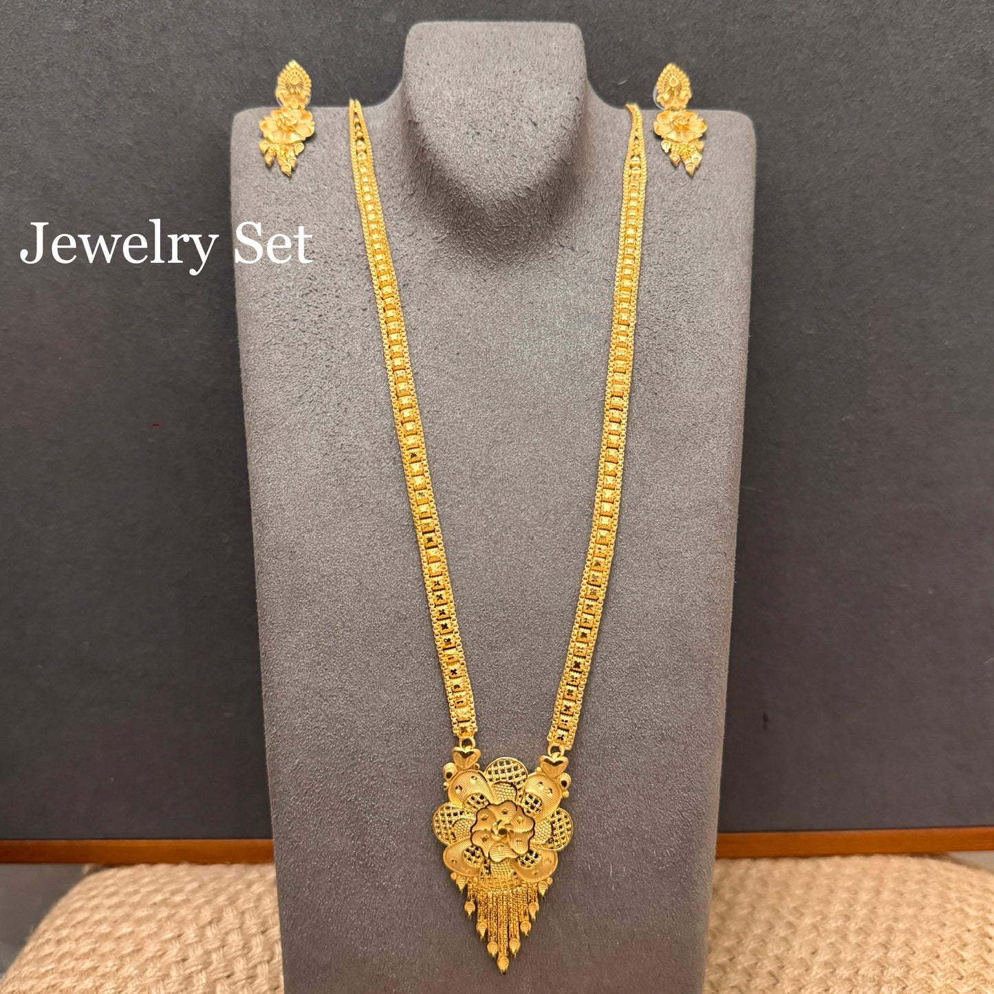 24k Dubai Gold Plated Jewelry Set, Gold Necklace & Earrings Set