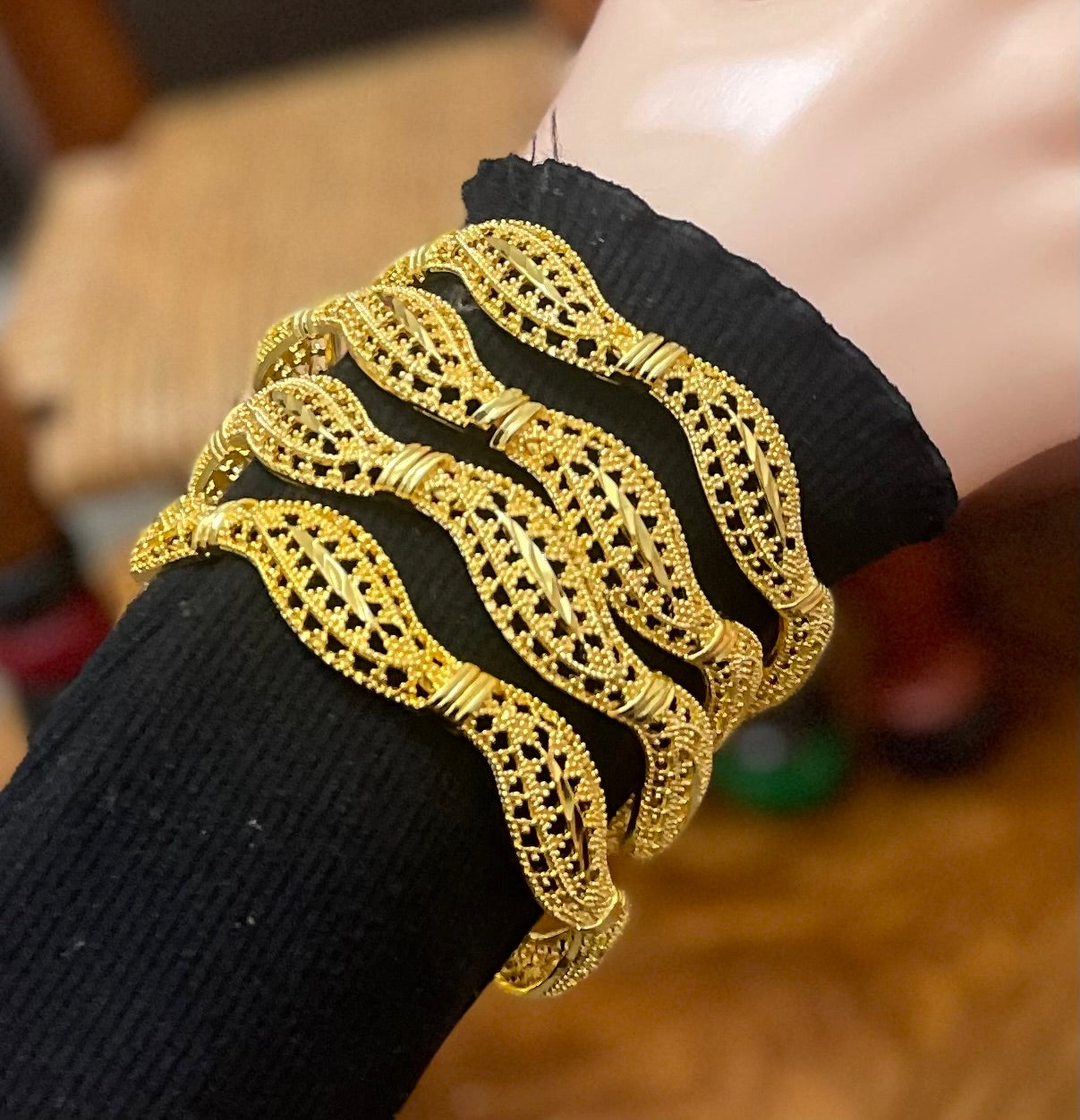 Wedding Gold Bangles, Stackable Gold Bangles